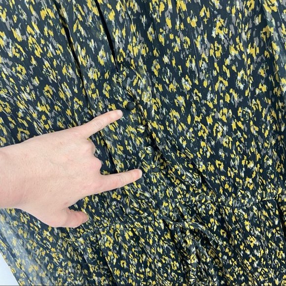 Nordstrom Adelyn Rae Vania Print Pleats & Ruffles‎ Long Sleeve Mini Dress Size M - Picture 11 of 13